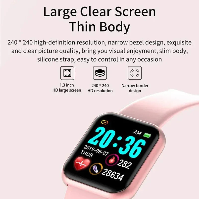 Waterproof Fitness Smartwatch with Heart Rate & Activity Tracking – D20 Y68