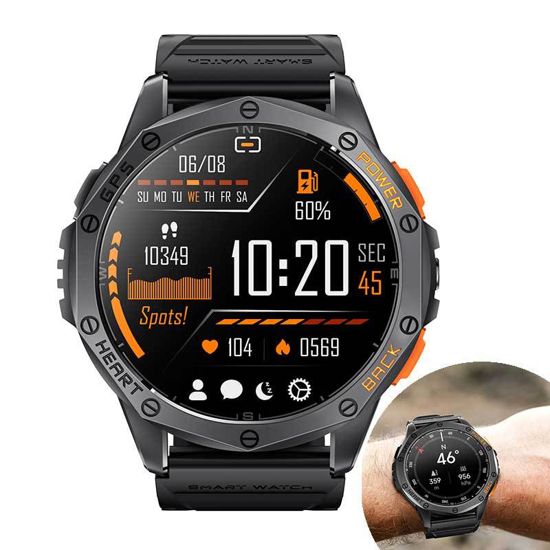 K67 Bluetooth Calling Compass AMOLED Smart Watch – Waterproof Fitness Tracker
